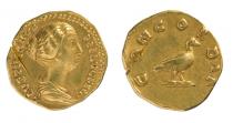 aureo di Antonio Pio con ritratto di Faustina minore