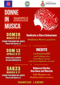 Locandina dell'edizione 2026 della rassegna musicale Donne in Musica Locandina dell'edizione 2026 della rassegna musicale Donne in Musica