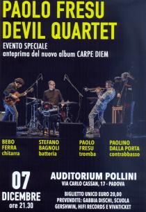 Paolo Fresu Devil Quartet in Concerto. Serata di chiusura di Novembre Patavino