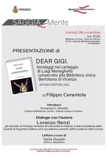Dear Gigi, di Luigi Cerantola. Presentazione libro