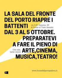 Manifesto delle serate inaugurali della sala civica Fronte del Porto