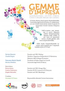 Gemme d'impresa, programma 2015