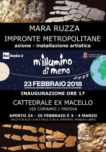 IMPRONTE METROPOLITANE. Azione e installazione artistica di Mara Ruzza  per "M'illumino di Meno 2018"
