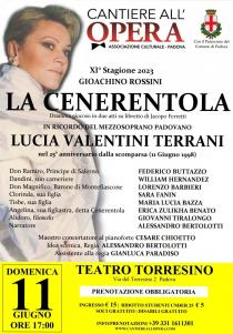 La Cenerentola di Rossini. Evento in ricordo della mezzosoprano padovano LUCIA VALENTINI TERRANI