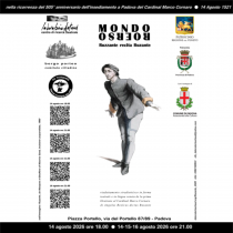 Locandina dello spettacolo teatrale Mondo Roerso. Il 14, 15 e 16 agosto a Padova