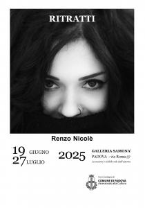 Manifesto della mostra Ritratti di Renzo Nicolè alla Galleria Samonà di Padova