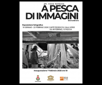 Locandina della mostra "A pesca di immagini" di Irene Sollazzo al Caffè Pedrocchi di Padova