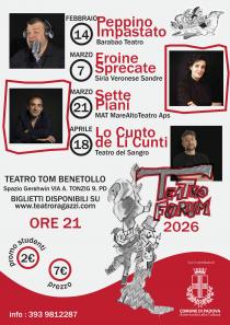 Locandina della rassegna Teatro Forum 2026