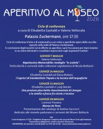 Locandina del ciclo di conferenze Aperitivo al Museo a Palazzo Zuckermann di Padova