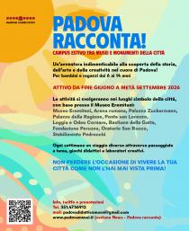 Locandina del campus estivo Padova racconta! ai Musei Civici di Padova