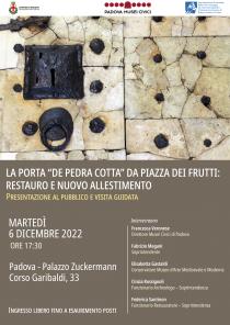 La porta de "pedra cotta" da Piazza dei Frutti: restauro e nuovo allestimento