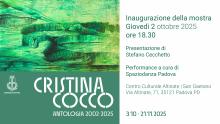Invito inaugurazione mostra Antologia 2002-2025 di Cristina Cocco